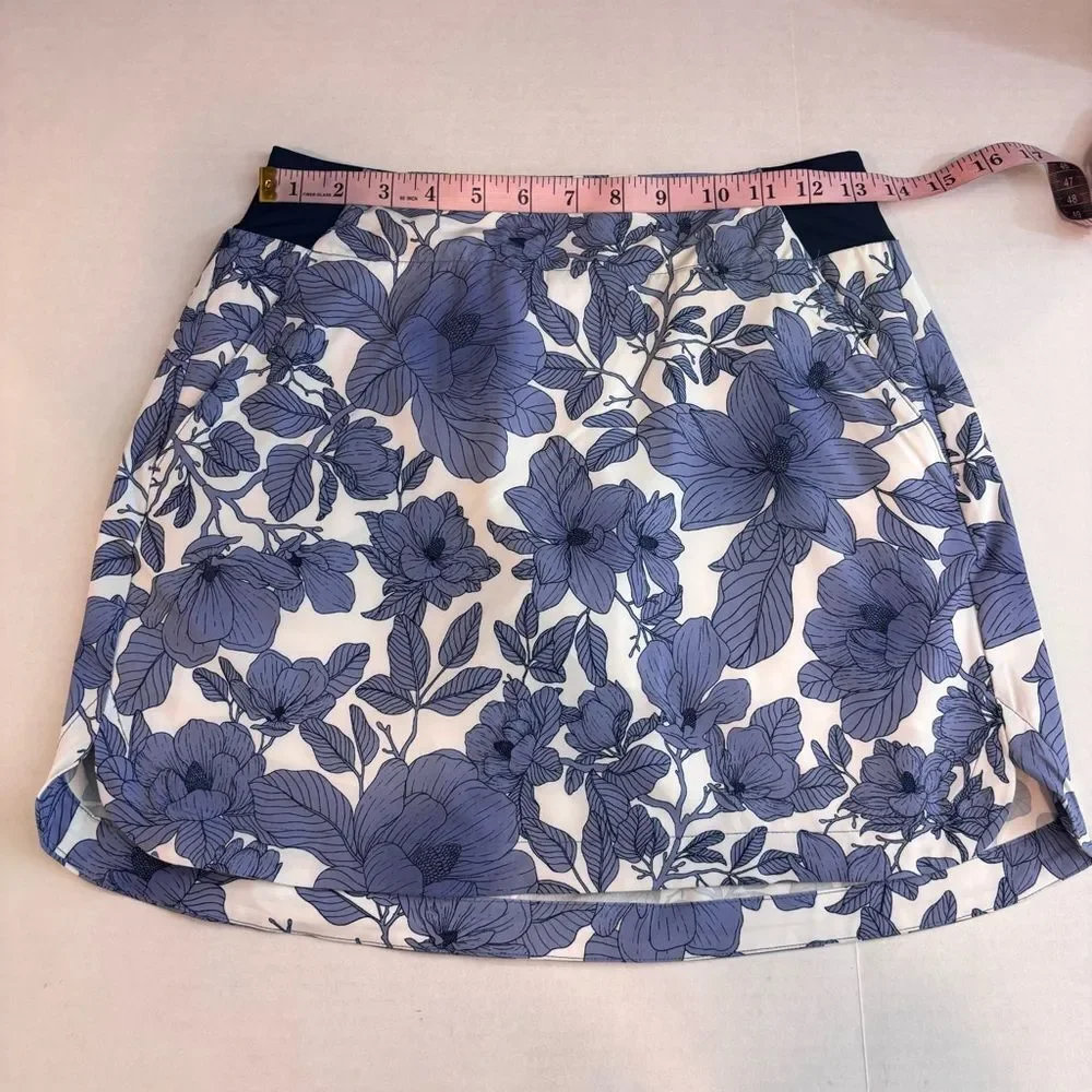 Walter Hagen Performance 11 Lightweight Golf Skort 16” NWT XS Blooms Mid Blue